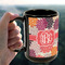 Mums Flower 15oz. Black Mug - LIFESTYLE