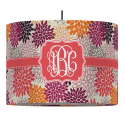 Mums Flower 16" Drum Pendant Lamp - Fabric (Personalized)