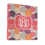 Mums Flower 3 Ring Binder - Full Wrap - 1" (Personalized)