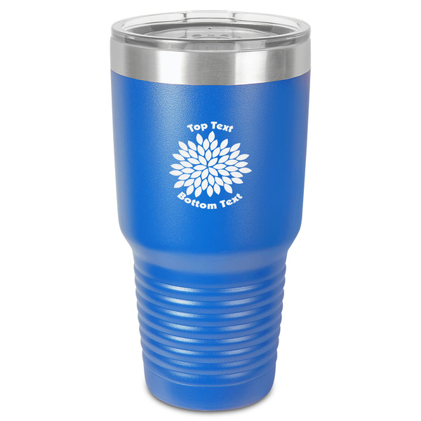 Custom Mums Flower 30 oz Stainless Steel Tumbler - Royal Blue - Single-Sided (Personalized)