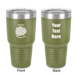 Mums Flower 30 oz Stainless Steel Tumbler - Olive - Double-Sided (Personalized)