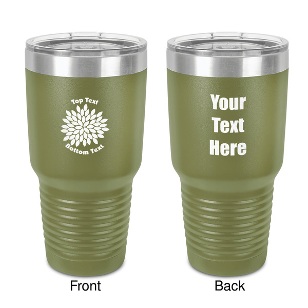 Custom Mums Flower 30 oz Stainless Steel Tumbler - Olive - Double-Sided (Personalized)