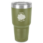 Mums Flower 30 oz Stainless Steel Tumbler - Olive - Single-Sided (Personalized)