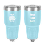 Mums Flower 30 oz Stainless Steel Tumbler - Teal - Double-Sided (Personalized)