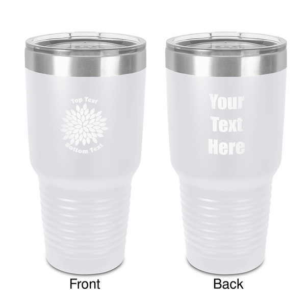 Custom Mums Flower 30 oz Stainless Steel Tumbler - White - Double-Sided (Personalized)