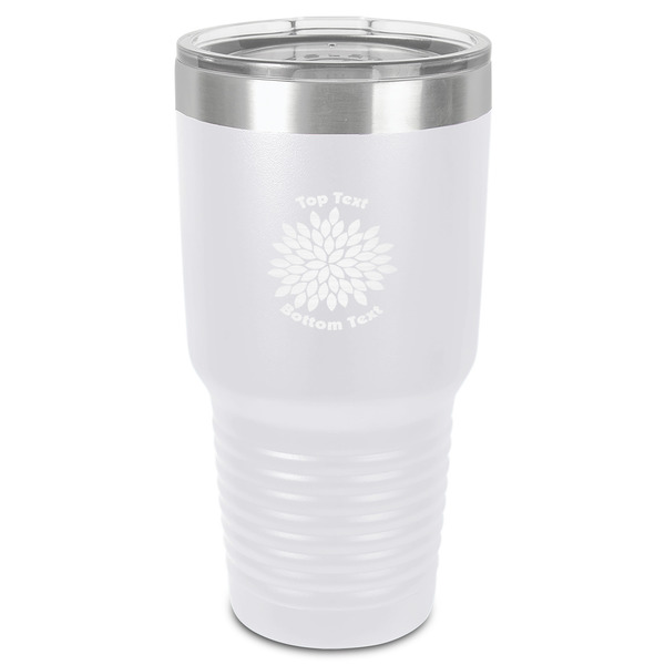 Custom Mums Flower 30 oz Stainless Steel Tumbler - White - Single-Sided (Personalized)