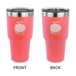 Mums Flower 30 oz Stainless Steel Tumbler - Coral - Double Sided (Personalized)