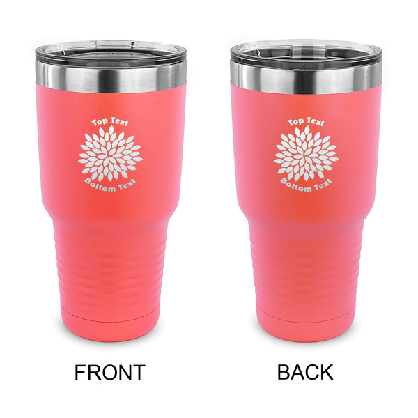 Custom Mums Flower 30 oz Stainless Steel Tumbler - Coral - Double Sided (Personalized)