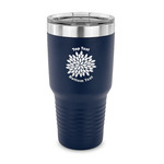 Mums Flower 30 oz Stainless Steel Tumbler - Navy - Single Sided (Personalized)