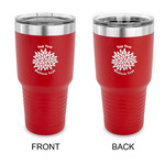 Mums Flower 30 oz Stainless Steel Tumbler - Red - Double Sided (Personalized)