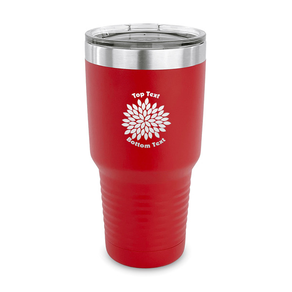 Custom Mums Flower 30 oz Stainless Steel Tumbler - Red - Single Sided (Personalized)