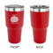 Mums Flower 30 oz Stainless Steel Ringneck Tumblers - Red - Single Sided - APPROVAL