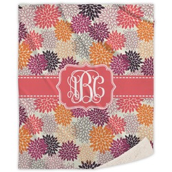 Mums Flower Sherpa Throw Blanket - 60"x80" (Personalized)