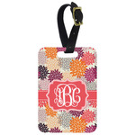 Mums Flower Metal Luggage Tag w/ Monogram