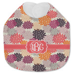 Mums Flower Jersey Knit Baby Bib w/ Monogram