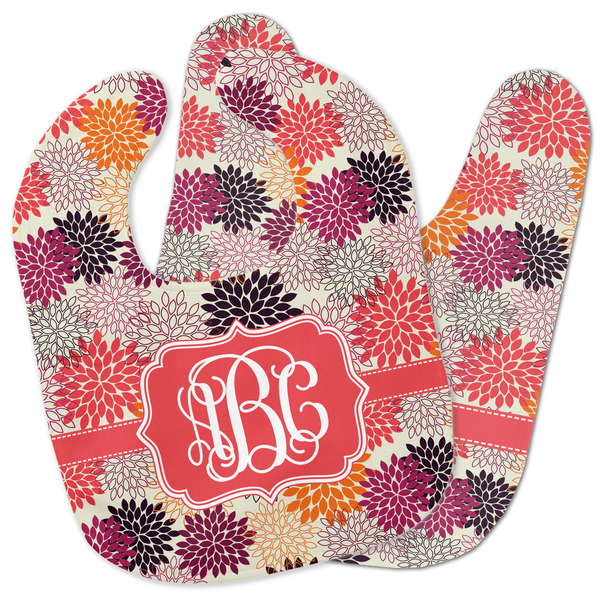 Custom Mums Flower Baby Bib w/ Monogram