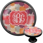 Mums Flower Cabinet Knob (Black) (Personalized)