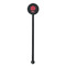 Mums Flower Black Plastic 5.5" Stir Stick - Round - Single Stick