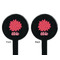 Mums Flower Black Plastic 7" Stir Stick - Double Sided - Round - Front & Back