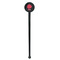 Mums Flower Black Plastic 7" Stir Stick - Round - Single Stick