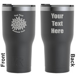 Mums Flower RTIC Tumbler - Black - Engraved Front & Back (Personalized)