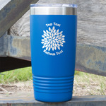 Mums Flower 20 oz Stainless Steel Tumbler - Royal Blue - Double Sided (Personalized)