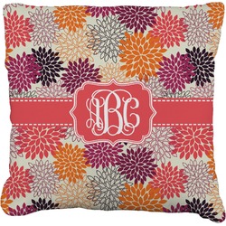 Mums Flower Faux-Linen Throw Pillow 26" (Personalized)