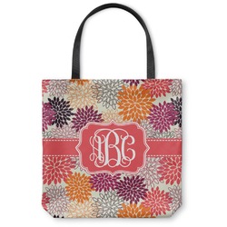Mums Flower Canvas Tote Bag - Large - 18"x18" (Personalized)