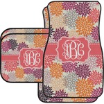 Mums Flower Car Floor Mats Set - 2 Front & 2 Back (Personalized)