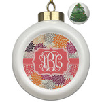 Mums Flower Ceramic Ball Ornament - Christmas Tree (Personalized)