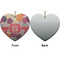 Mums Flower Ceramic Flat Ornament - Heart Front & Back (APPROVAL)