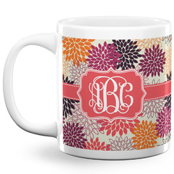 Mums Flower 20 Oz Coffee Mug - White (Personalized)