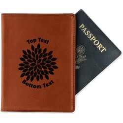 Mums Flower Passport Holder - Faux Leather - Double Sided (Personalized)