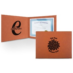 Mums Flower Leatherette Certificate Holder - Front and Inside (Personalized)