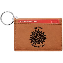 Mums Flower Leatherette Keychain ID Holder - Single Sided (Personalized)