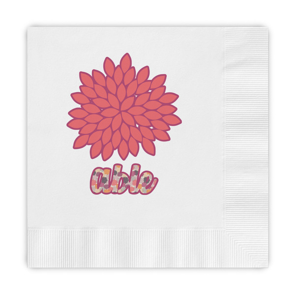 Custom Mums Flower Embossed Decorative Napkins (Personalized)