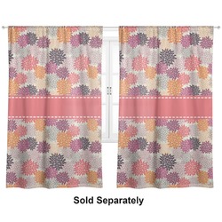 Mums Flower Curtain Panel - Custom Size