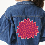 Mums Flower Twill Iron On Patch - Custom Shape - 3XL - Set of 4