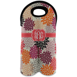 Mums Flower Wine Tote Bag (2 Bottles) (Personalized)