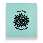 Mums Flower Leather Binder - 1" - Teal (Personalized)