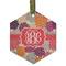 Mums Flower Frosted Glass Ornament - Hexagon