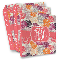 Mums Flower 3 Ring Binder - Full Wrap (Personalized)