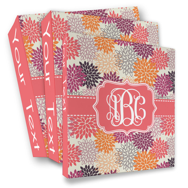 Custom Mums Flower 3 Ring Binder - Full Wrap (Personalized)