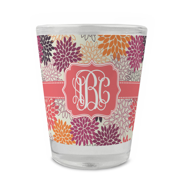 Custom Mums Flower Glass Shot Glass - 1.5 oz - Set of 4 (Personalized)