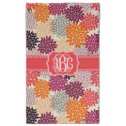 Mums Flower Golf Towel - Poly-Cotton Blend w/ Monograms