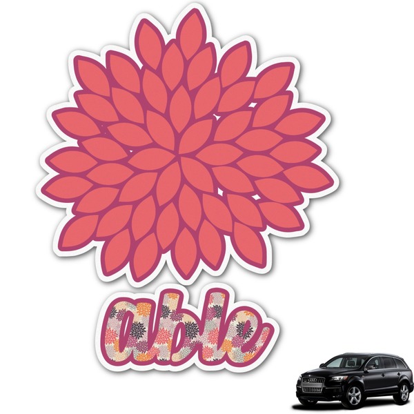 Custom Mums Flower Graphic Car Decal (Personalized)