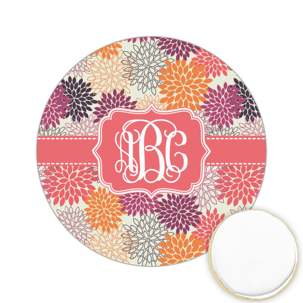 Custom Mums Flower Printed Cookie Topper - 2.15" (Personalized)