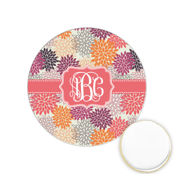 Custom Mums Flower Printed Cookie Topper - 1.25" (Personalized)