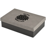 Mums Flower Large Gift Box w/ Engraved Leather Lid (Personalized)