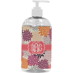 Mums Flower Plastic Soap / Lotion Dispenser (16 oz - Large - White) (Personalized)